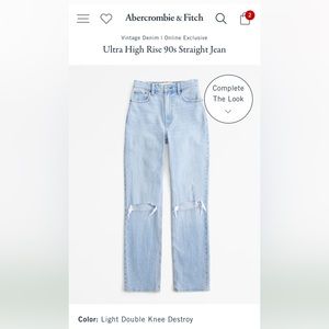 Abercrombie & Fitch Ultra High Rise 90s Straight Jean